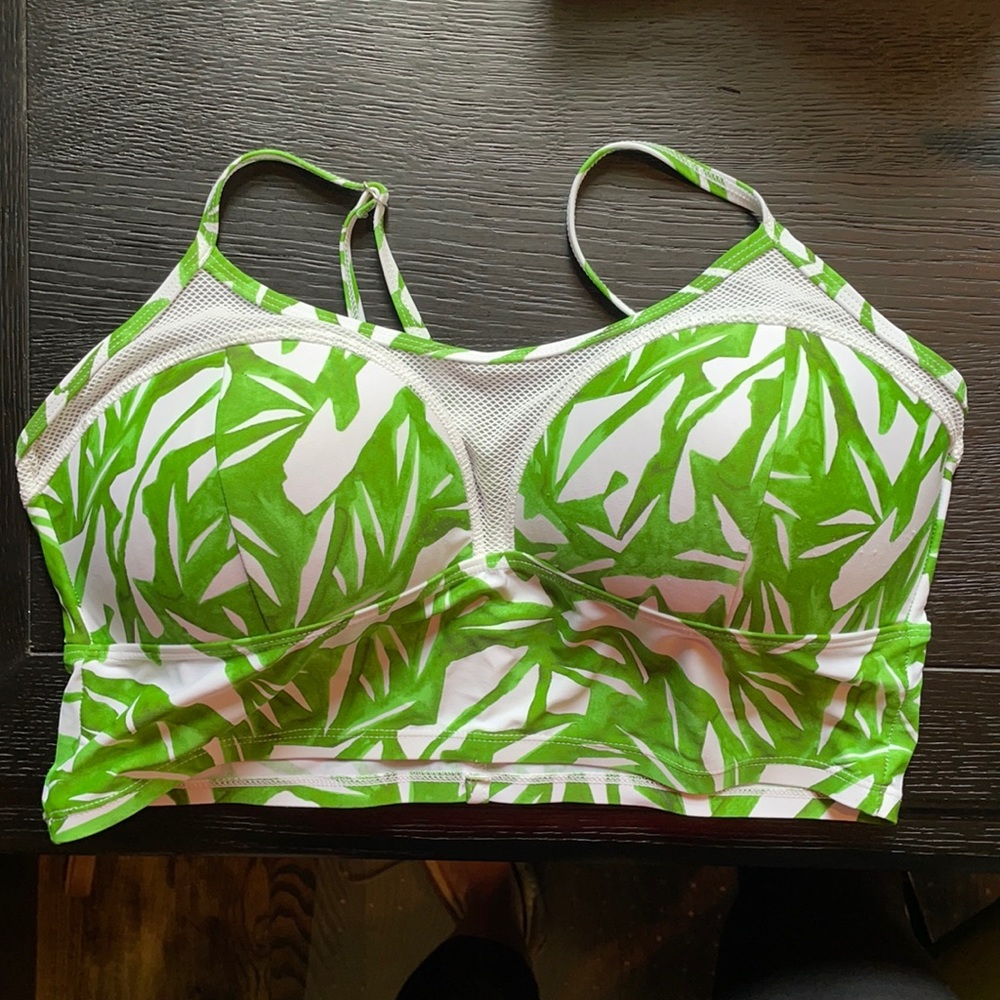 Athleta Rainforest Bralette Bikini Green Leaf